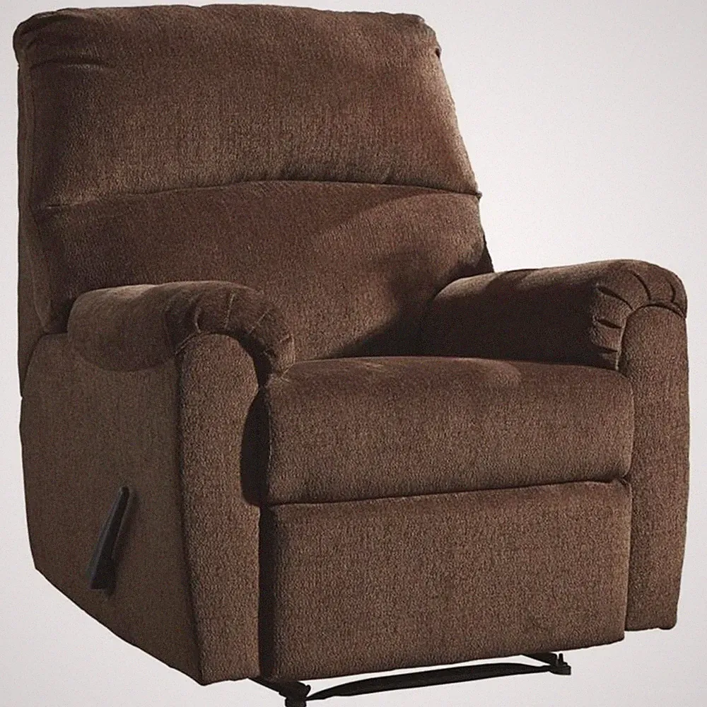 Bowery Hill Contemporary Fabric Wall Recliner in Chocolate Finish