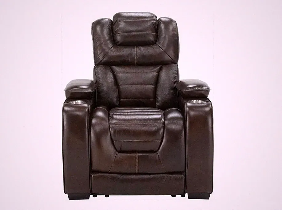 EUC Raymour & Flanagan Othello Power Leather Recliner w/Power Headrest Tags On