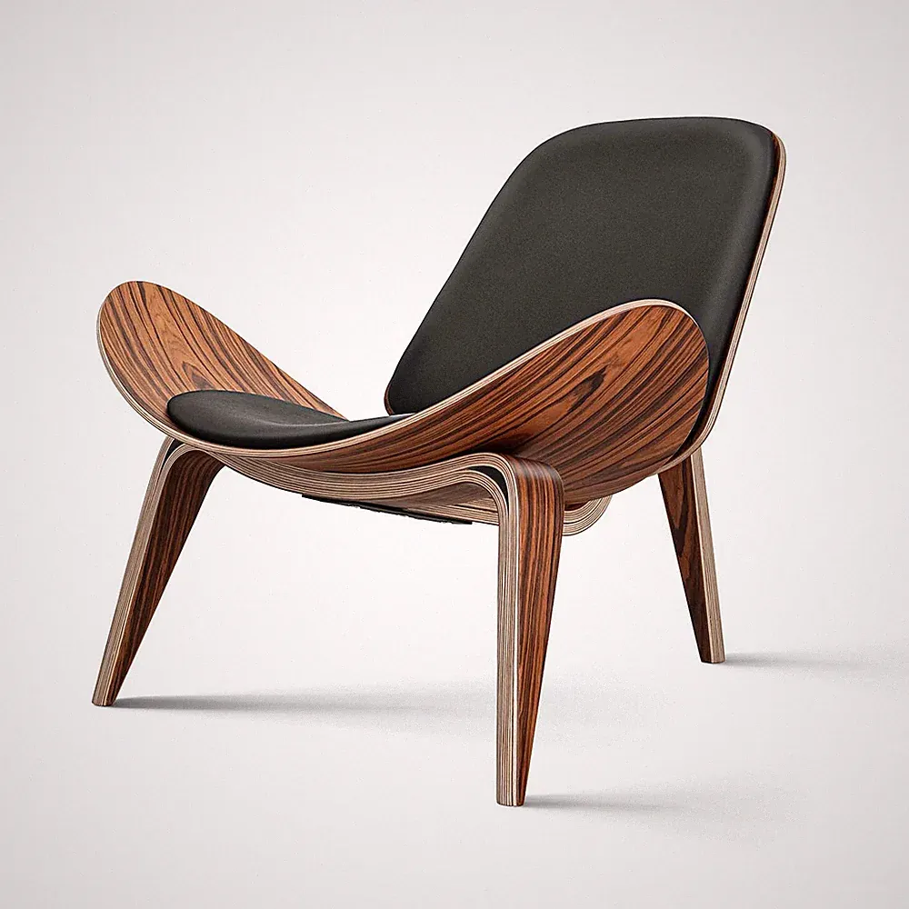 Pro Tall Lounge Chair Cowhide Leather Swivel Armchair Shell Chair